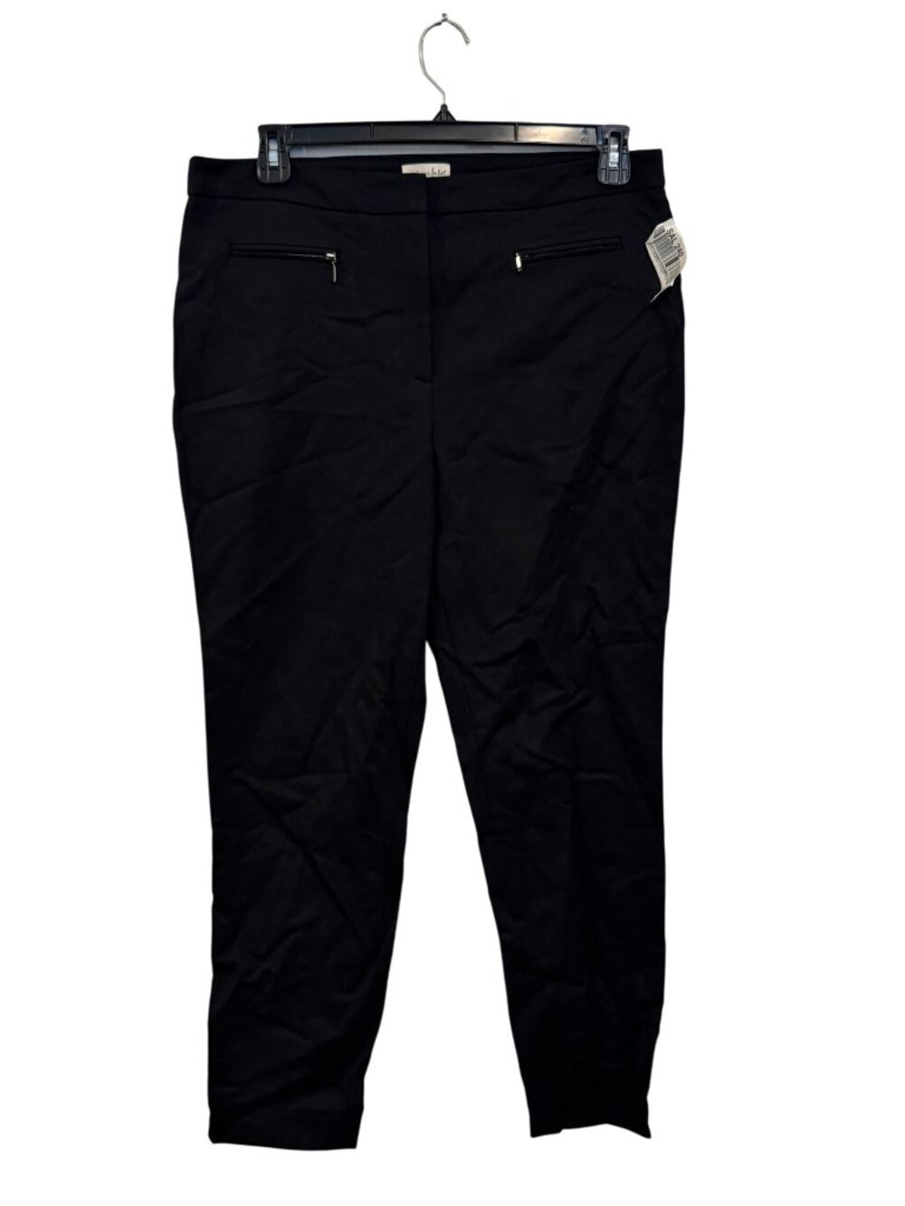 Maison Jules Black Slim Fit Pants Size 14 With Zipper Pocket Detailing
